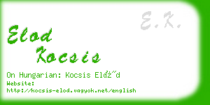 elod kocsis business card